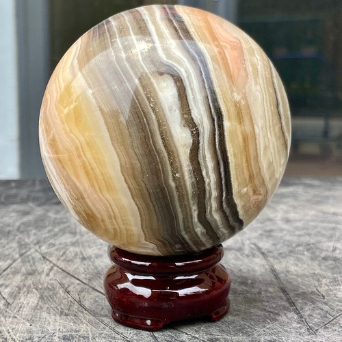 1.9LB Natural Agate Ball Collector's Edition Gray Zebra Striped Agate Ball - 第 1/23 張圖片