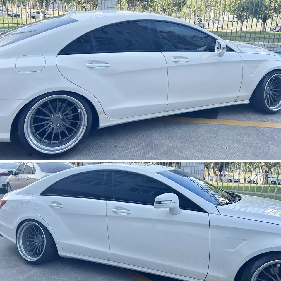 Matte/Glossy Black Chrome Delete Window Trims For Mercedes Benz CLS W218 2012-17 - Image 4 of 4