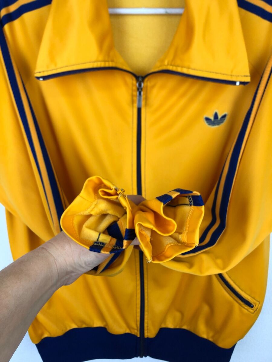 Vintage 80's Adidas Nylon Jacket Track Top Mens Yellow Rare Vintage 80's Adidas Nylon Jacket Track Top Mens Yellow Rare