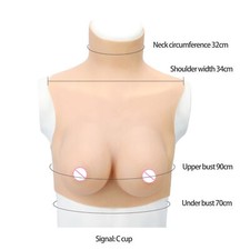 Silicone Breast Form Crossdresser Breastplate for Transgender Cosplay B-H Cup