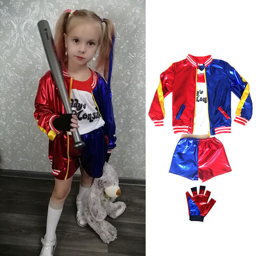 Costume Bambine Suicide Squad Harley Quinn Abito Fantasioso Cos Outfit  Settimana