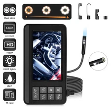 5M Waterproof 1080P Screen Industrial Endoscope Inspection Camera Dual Lens IP67