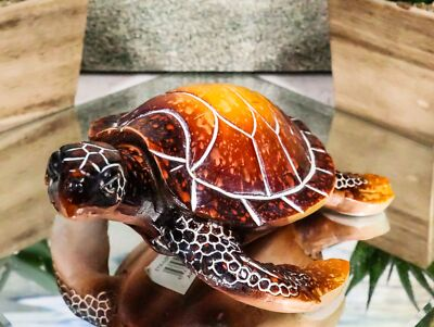 #ad Nautical Ocean Brown Hues Giant Sea Turtle Swimming Decorative Figurine Tortoise $16.99