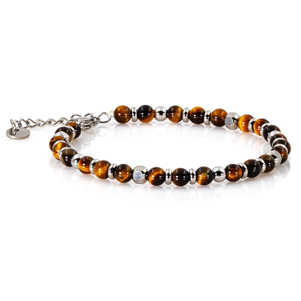 Edelstahl Armband Bracelet Perlenarmband 4 mm Perlen Multi Color Damen Herren - Bild 4 von 4