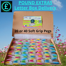 Clothes Pegs  "Soft Rubber Wide Grip Plastic Pegs - UV Protected - Strong Holds