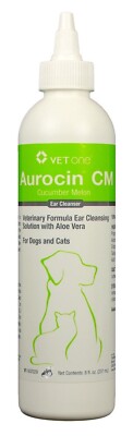 VetOne Aurocin With Aloe Vera Ear Cleansing Solution, Cucumber Melon, 8 ...
