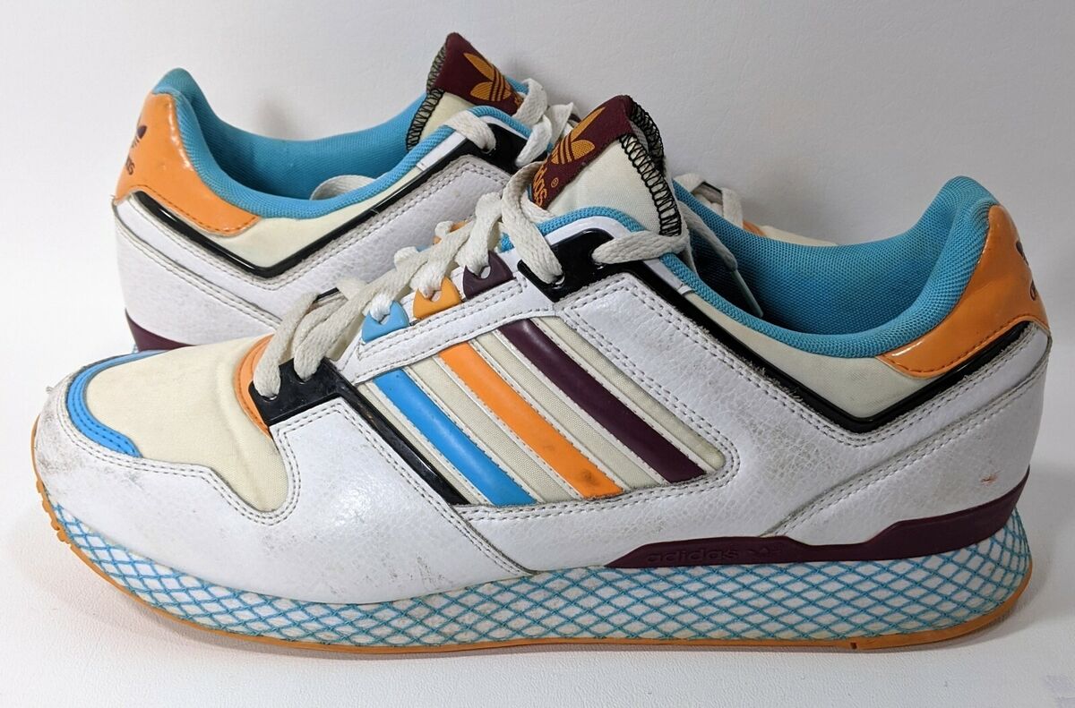 Adidas Size 11 ZXZ ADV Sneakers RARE Trefoil White Blue Adidas Size 11 ZXZ ADV Sneakers RARE Trefoil White Blue