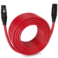 LyxPro Microphone 150 feet XLR Cable, Male to Female, 3 Pin Mic Cable, Red