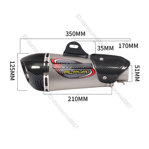ATV Mid Exhaust System Pipe Slip On 51mm Muffler Modified For Duke 200 2020-2023 - Bild 7 von 12