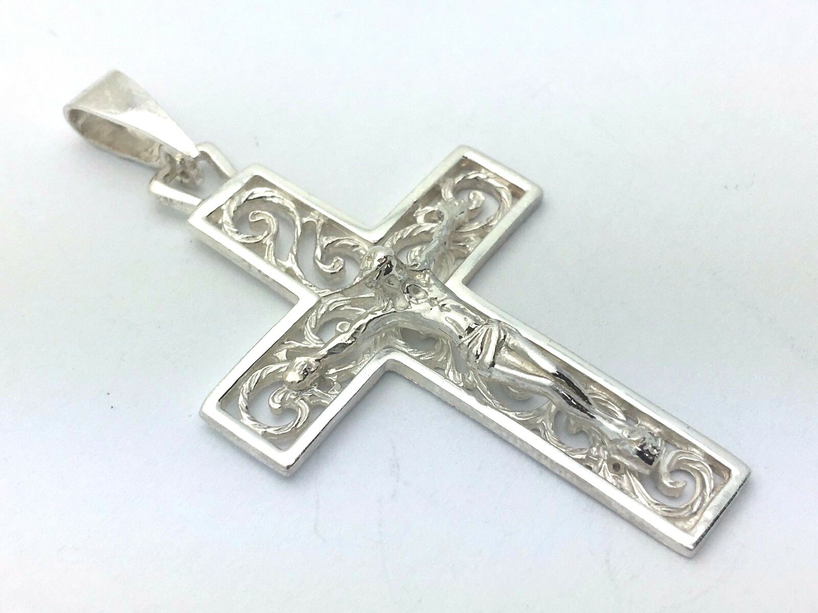 925 Sterling Silver Christian Jesus Christ Catholic Crucifix Cross ...