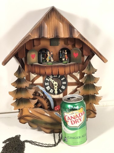 Vintage Cuckoo Clock With Musical Feature Dancers Water Wheel - Picture 12 of 12