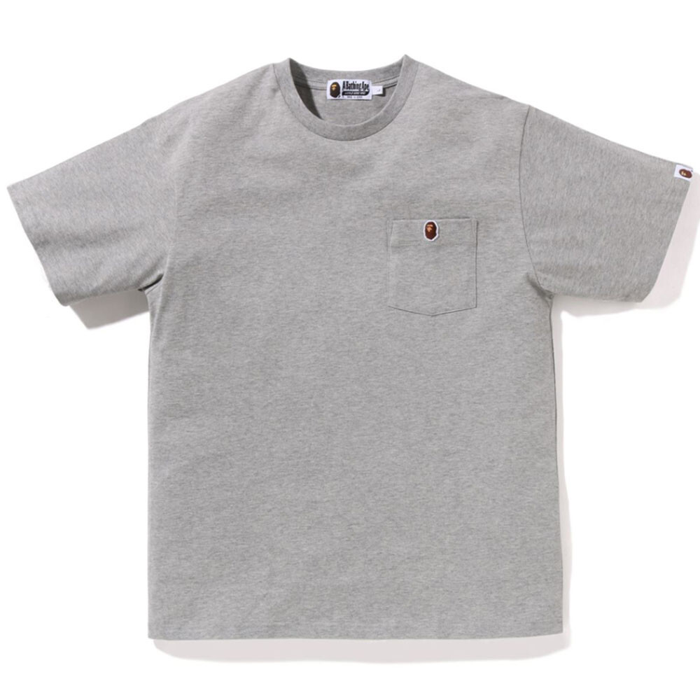 A BATHNIG APE Men's APE HEAD ONE POINT POCKET TEE 1I80109009 New