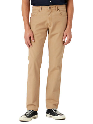 Wrangler - Herren Regular Straight Fit Stoff Hose Beige - Greensboro