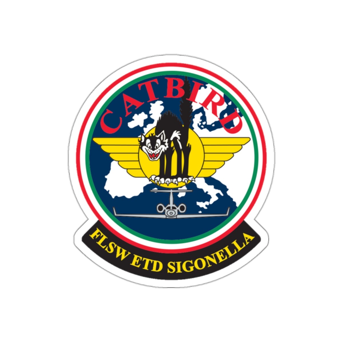 FLSW ETD Sigonella Catbird (U.S. Navy) STICKER Vinyl Die-Cut Decal