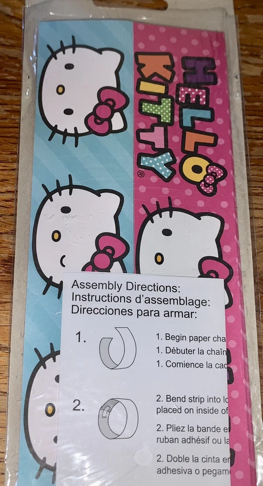 Guirnalda Hello Kitty Eslabones de Cadena Decoración Niña Fiesta de Cumpleaños Actividad 50 Eslabones! Foto 2 de 4