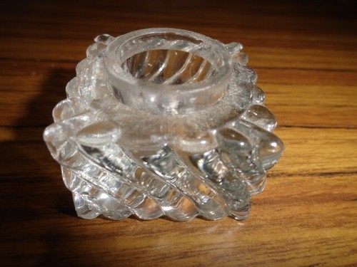 Vintage Clear Glass Crystal Inkwell