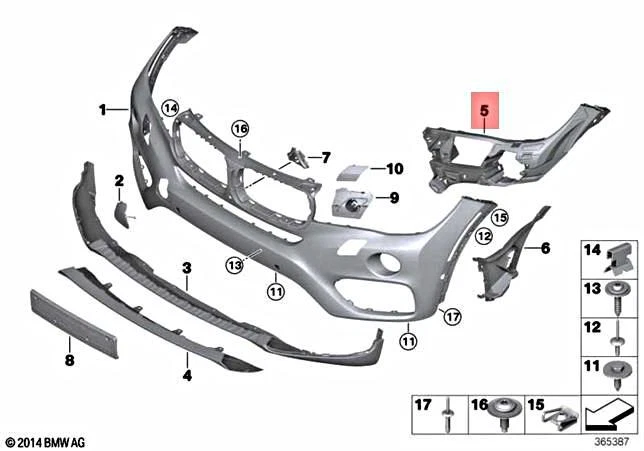 Genuine BMW X6 F16 X6 28iX 30dX 35i 35iX Insert Bumper Front Left 