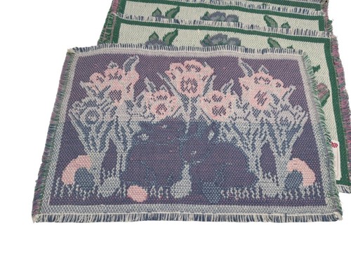 Park B. Smith Easter Tulips (4) Placemats 100% Cotton Fringed Spring Bunny NEW - Picture 3 of 3