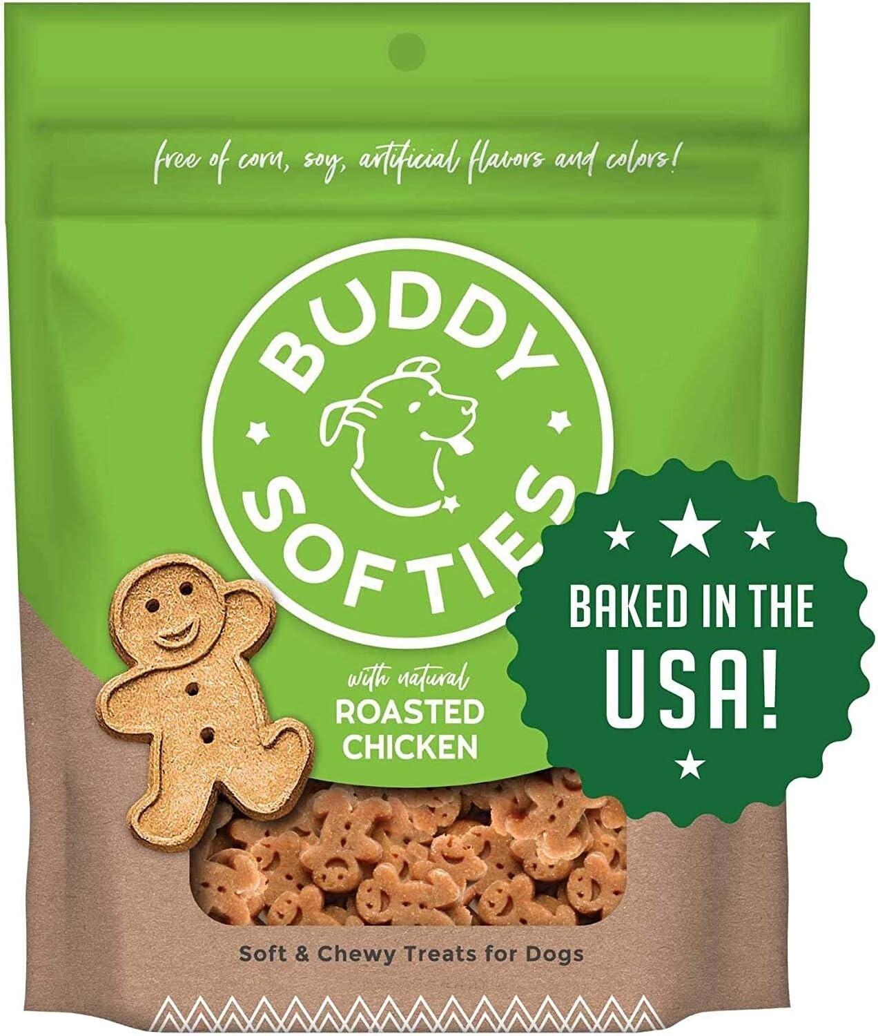 LOT OF 5 Buddy Biscuits Dog Biscuit Soft And Chewy Roasted Chicken 6Oz Pack of 5