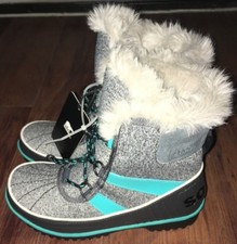 NEW SOREL TIVOLI III BOOTS GRAY WATERPROOF SUEDE Girl BOOTS INSULATED Sz 4