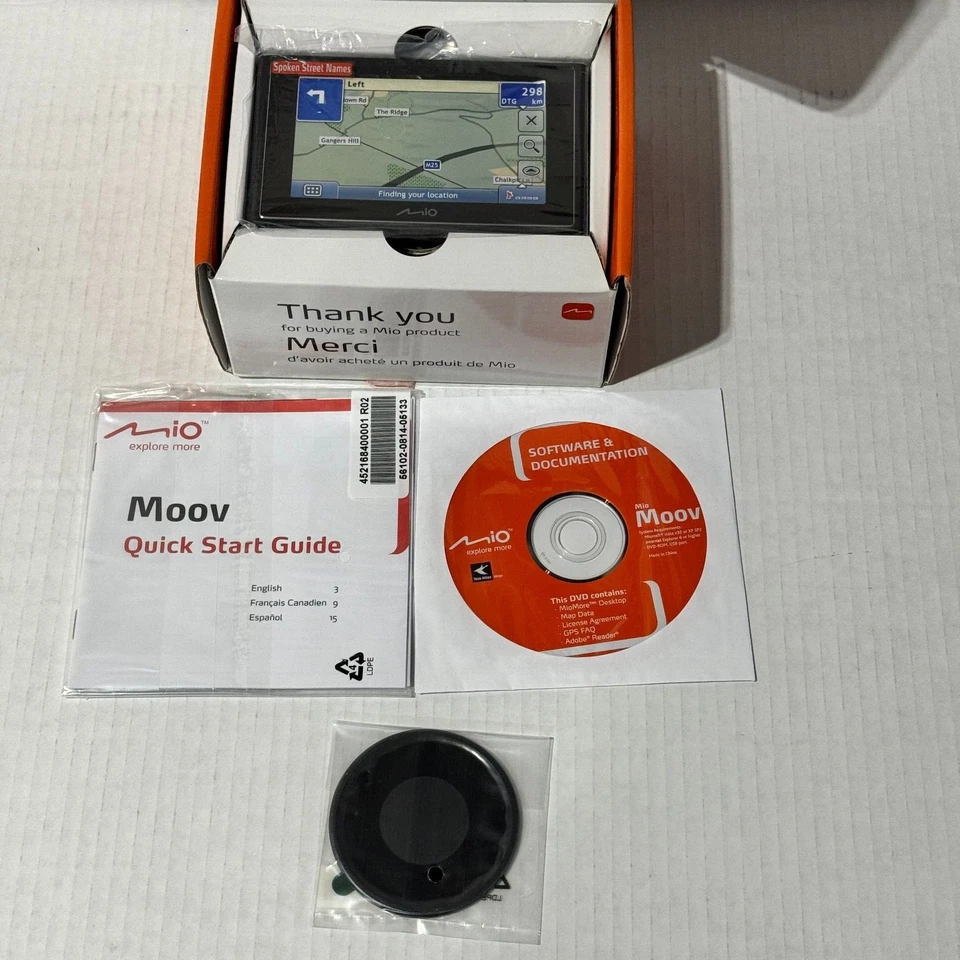 Mio Moov 300c Portable GPS Navigation Device with Text-to-Speech NEW OPENED BOX - Image 2 of 4