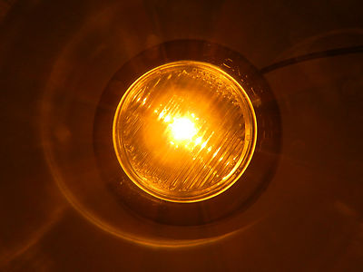 Pair Of TecNiq Amber/Clear LED Marker Lights - Reflective, For Trailers & RVs, Made In USA
