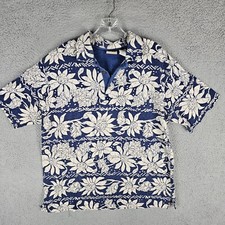 Vintage LL Bean Shirt Men's Large Polo Floral Short Sleeve
