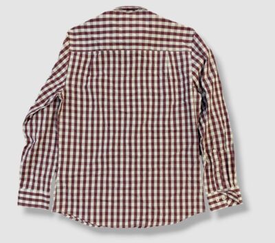 nick graham men's dress shirts $75 Nick Graham Men's Red Check Modern-Fit Stretch Dress Shirt Size 15.5  34/35