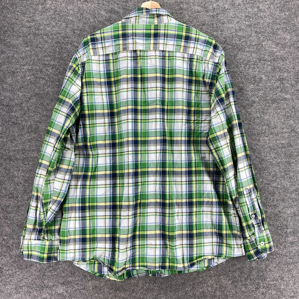 Camisa American Eagle Hombre 2XL Verde A Cuadros Cuello Abotonado Calce Atlético Algodón Foto 2 de 4