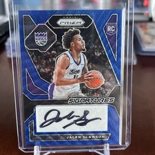 2023-24 Panini Prizm - Rookie Signatures Blue Wave Prizm #RSI-SLW Jalen Slawson 