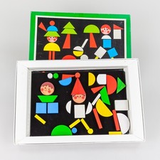 Gioco  magnetico lavagna vintage Toia Tofa Playset Wood Shapes Picture Maker