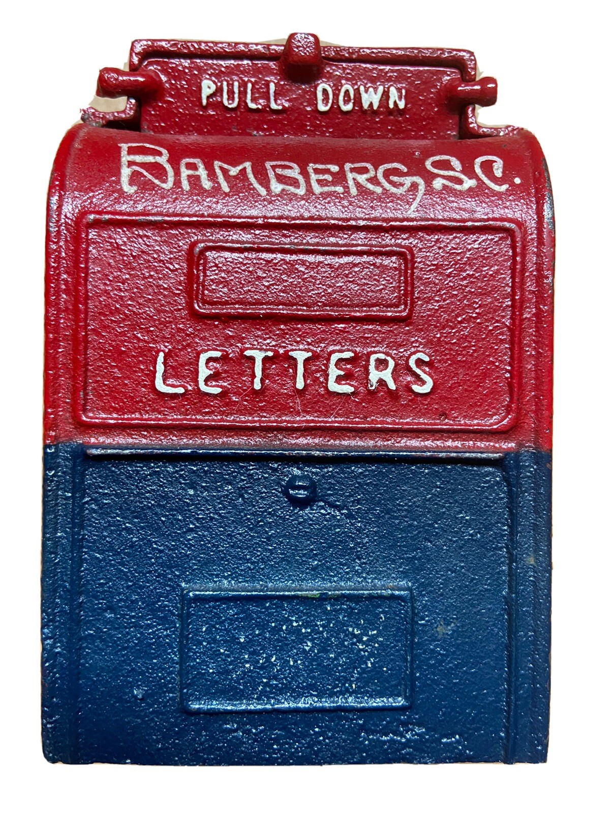 Vintage Cast Iron Post Office Letter Drop Box Coin Bank-Bamberg, SC ...