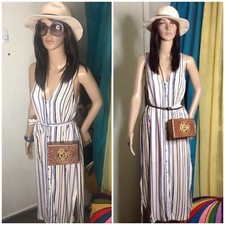 ASTR the label-dress Sm P Striped Boho Summer Dress Retail 100$