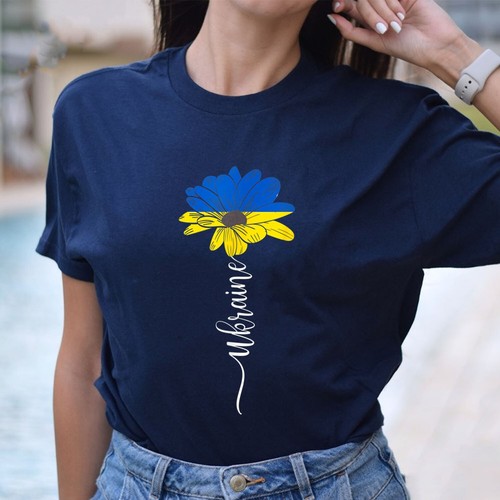 I Stand with Ukraine Ukraine Flag Sunflower Vintage Unisex T-Shirt - Picture 3 of 21