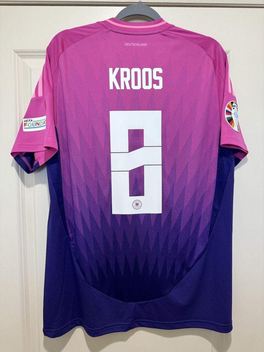 Toni Kroos #8 Mens LARGE Adidas Germany Away Jersey Euro 24 Last