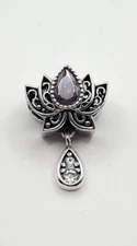 925 Sterling Silver Lotus Charm Pendant For Bracelet Or Necklace