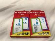 2 pks School Zone Multiplication 0-12 Flash Joan Hoffman 56 cards Children Math
