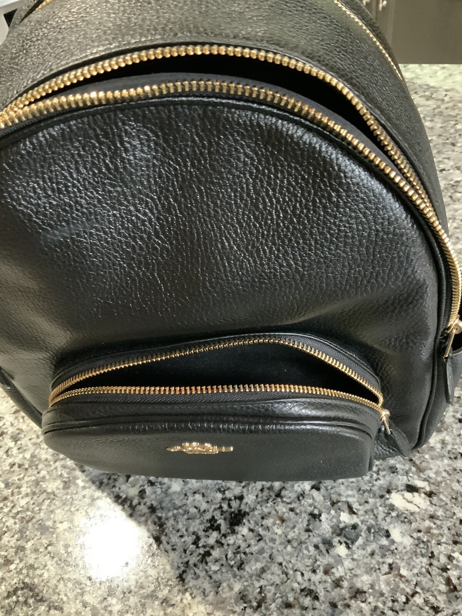 pleathure リュック　革　ゴールド　金　ブラック　モード　アクセント Women's COACH Court Gold/Black Refined Pebble Leather