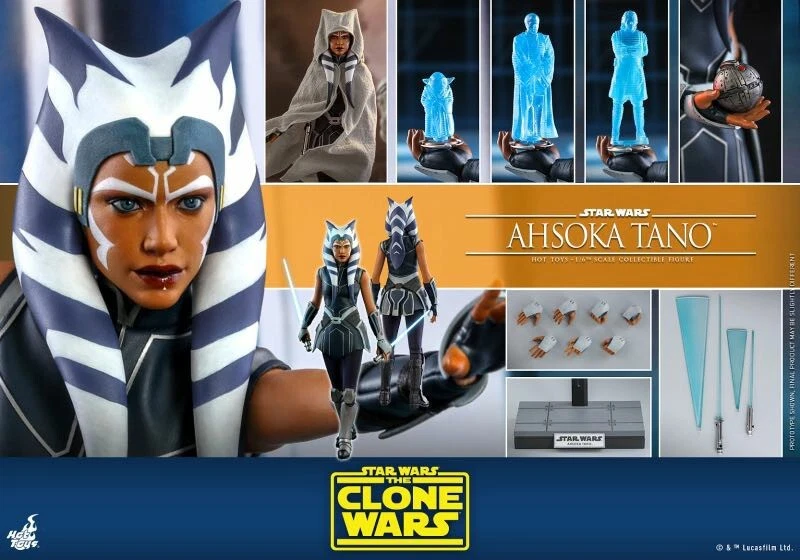 Figura de acción Star Wars: The Clone Wars Ahsoka Tano Hot Toys escala 1/6 nueva Foto 4 de 4