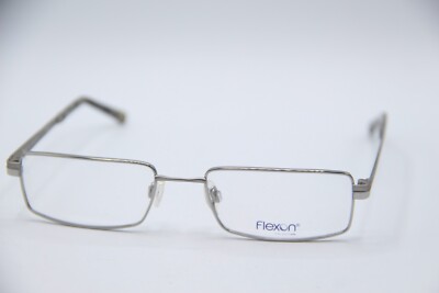 NEW FLEXON FORM SHINY SILVER GREY TORT AUTHENTIC DESIGNER EYEGLASSES 53-18