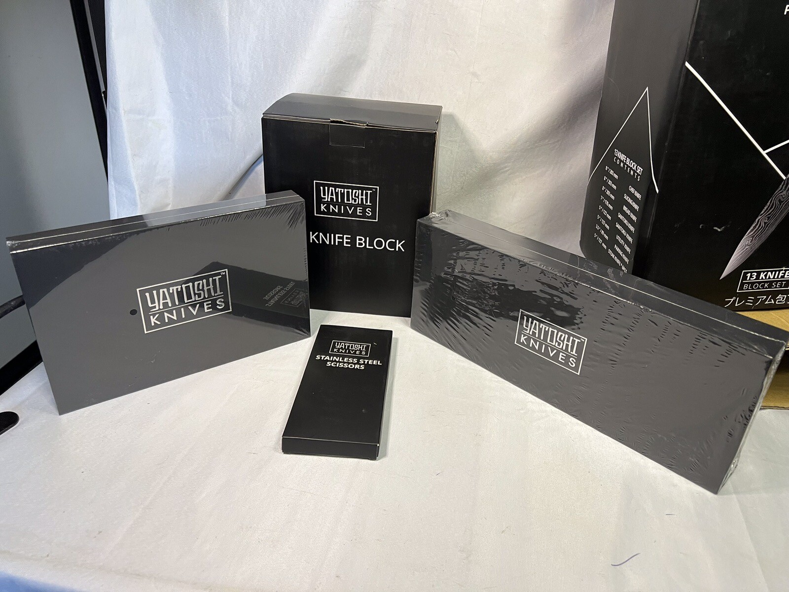 Yatoshi 13 Knife Block Set Ultra Sharp High Carbon Steel New Sealed