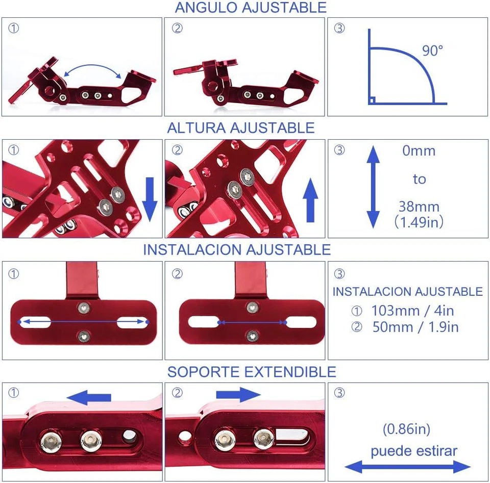 Rear Tail Tidy License Plate Holder Bracket LED For Honda CRF250 CRF300L CRF450L — 第 3/4 张图片