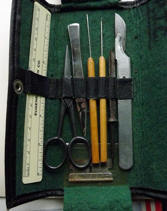 Vintage Adams 8 pc Medical School Biology Dissection Kit with Travel Case