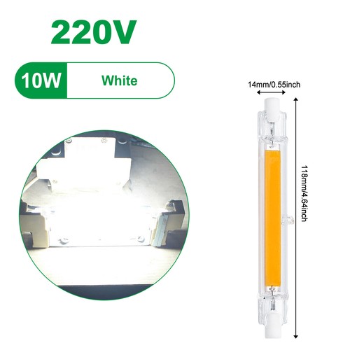 LED R7s 78mm 118mm 189mm Tubo de vidrio Bombilla COB Sustitución Lámpara halógena Regulable - Imagen 33 de 39