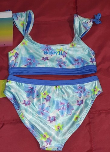 Girls 6 New Hurley 2pc Swimsuit Bikini UPF 50+ $38 RETAIL - Picture 2 of 3