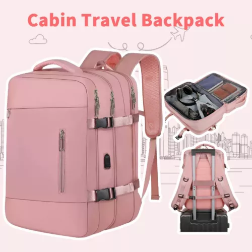 Cabin Travel Backpack With Usb Charging Port 40L Waterproof Laptop Bag For Women