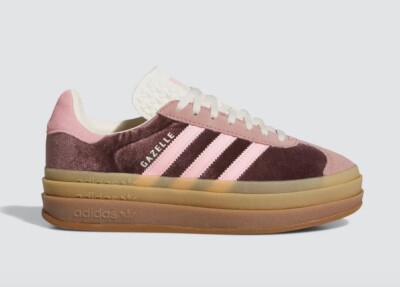 Size 11 - Adidas Gazelle Bold Shadow Brown Glow Pink Velvet W for