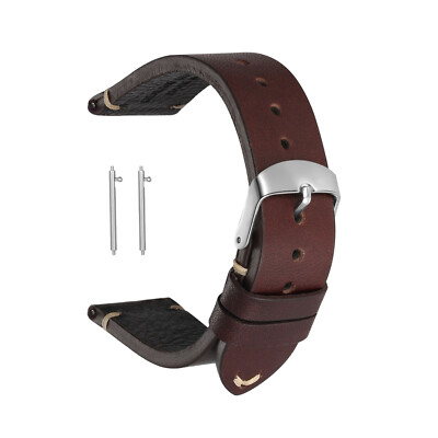 20mm Handgefertigtes  Echt Leder Uhrenarmband braun (h026)