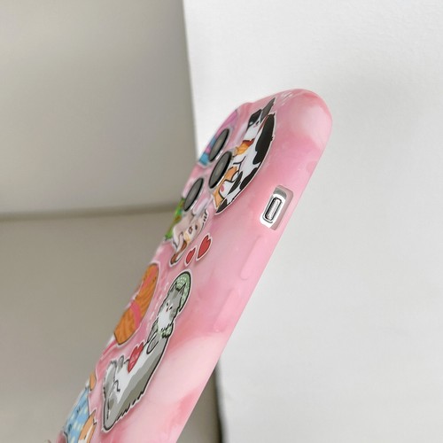For iPhone 15 14 Pro Max 13 12 Cute Happy Cat Back Case Lovely Phone Cover Women - Photo 6 sur 12