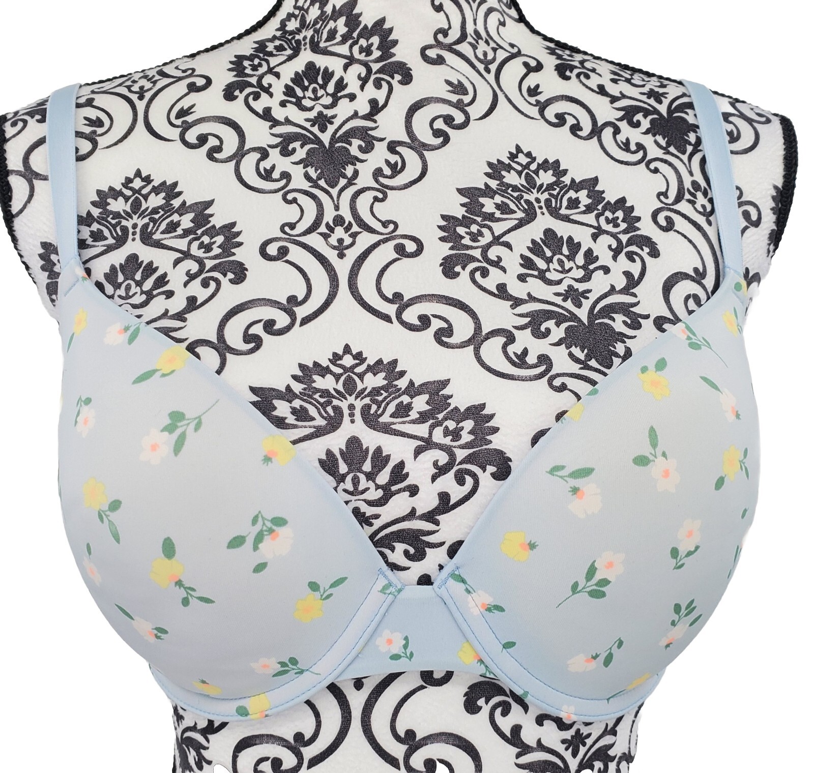 Victoria's Secret Wear Everywhere Push Up Light Blue Floral Bra Size 32DD Nice